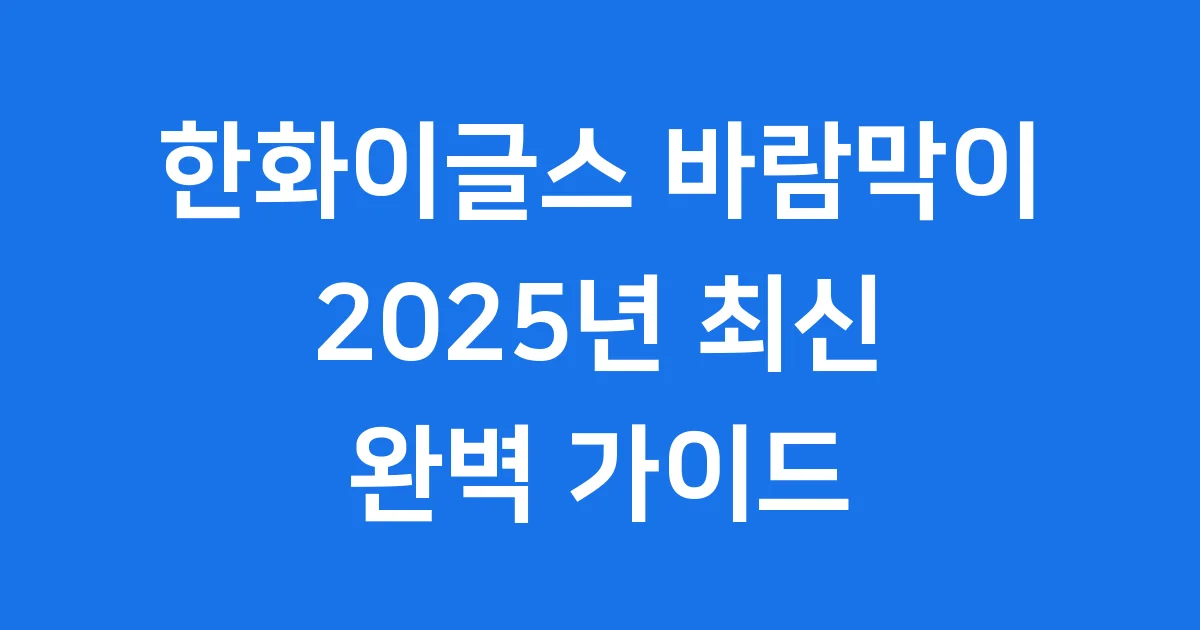 한화이글스 바람막이 완전 분석